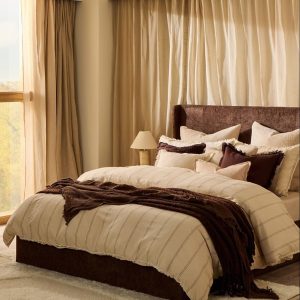 Hallie Linen Blend Yarn Dye Stripe Duvet Cover & Pillowcase Set - Natural