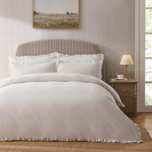 Marion 200 Thread Count Ruffle Edge Duvet Cover - Ecru