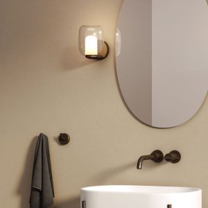 Aquina IP44 Bathroom Wall Light in Matt Black
