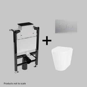 Back To Wall Rimless WC Pan with Concealed Cistern Frame - Barford