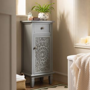 Chantilly Mid Grey Carved Bathroom Cupboard
