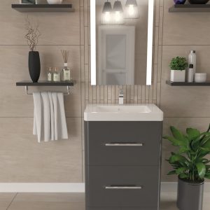 Bathroom Floor Standing 2 Drawers Unit With Basin 600mm Balmorals London Form