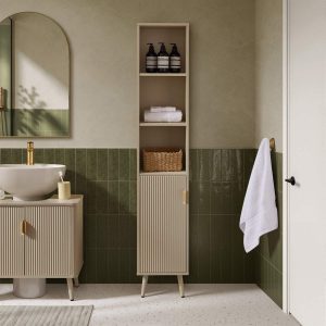 Hattie Tall Bathroom Storage Cabinet - Oyster