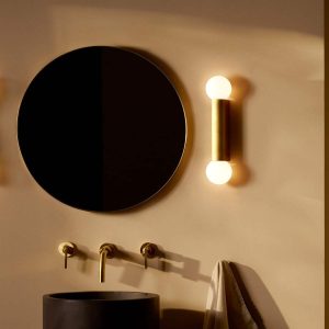 Ortona Twin IP44 Bathroom Wall Light in Matt Brushed Brass