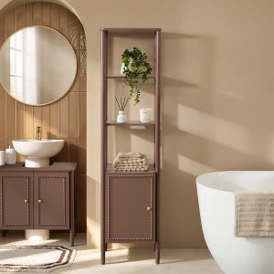 Posy Tall Bathroom Storage Cabinet - Mocha
