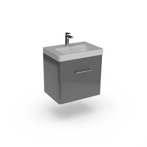 Bathroom 100% Waterproof 1 Drawer Wall Hung Unit With Basin 600mm - Balmorals London Form