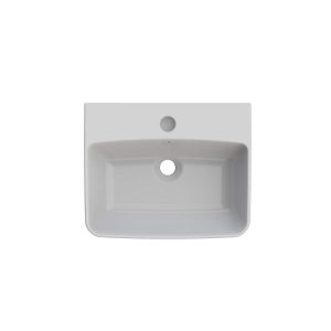 Wallace - 550mm Semi Recessed Wash Basin with 1 Tap Hole