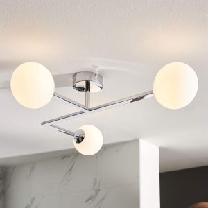Spa IP44 Bathroom Ceiling Light in Chrome & Matt Opal Glass