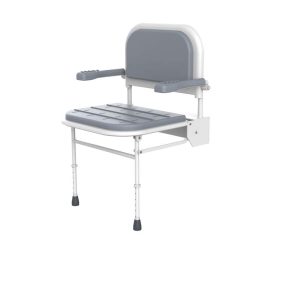 Shower chair with back rest arm and leg Grey
