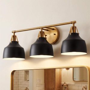 3-Light Bathroom Vanity Light, 24" Wall Light Fixtures with Metal Shade
