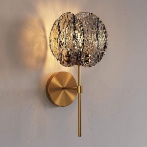 Modern Wall Light Fixture, 15" Bathroom Wall Sconce with Glass Shade