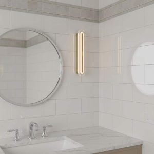 Cavara IP44 LED Bathroom Wall Light in Brass Finish