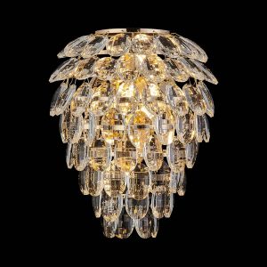 Coniston Large IP44 Bathroom Wall Light in French Gold & Clear Crystal