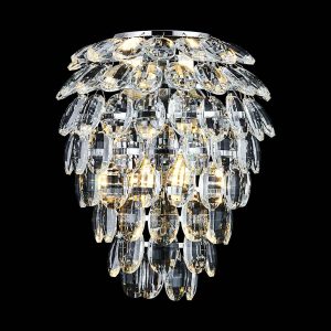 Coniston Large IP44 Bathroom Wall Light in Polished Chrome & Clear Crystal