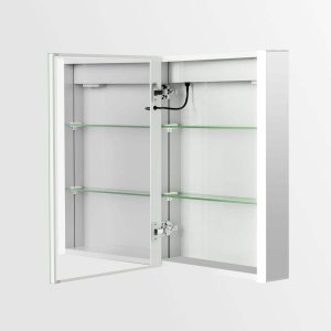 Bathroom Led Mirror Cabinet 500 X 700 With Demister Shaver Plug - Wallace
