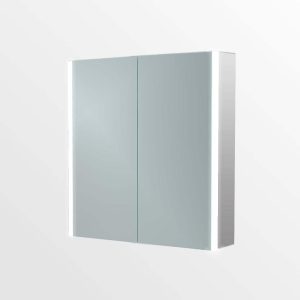 Bathroom Led Mirror Cabinet 800 X 700 With Demister Shaver Plug 2 Colour Touch Sense - Jade