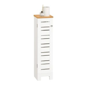 SoBuy BZR85-W, Bathroom Toilet Paper Roll Holder Cabinet Storage Cabinet, White