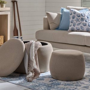 Bodhi Ottoman Storage Pouffe Set - Oatmeal