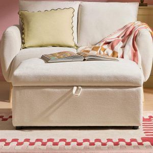 Clapham Storage Pouffe - Chenille Ivory