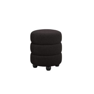 Emi Black and Black Pouffe