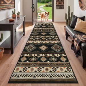 2.5x8/5x7 Boho Southwestern Area Rug, Soft Washable Non Skid Runners Rugs, Aztec Tribal Indoor Carpet for Home Decor