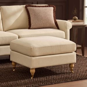 Sicily Pouffe - Cream Linen