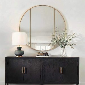 Amram Antique Brass Round Mirror