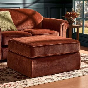 Beverley Pouffe - Chenille Dark Rust