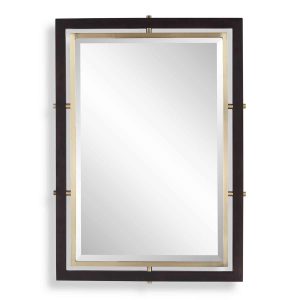 Bach Walnut & Brass Rectangle Mirror