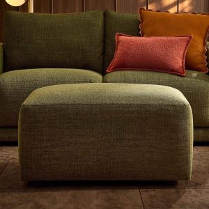 Chicago Pouffe - Woven Pine Green