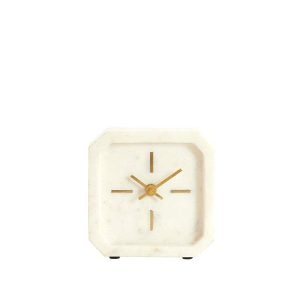 Clock 13x4x13 cm PABLIA marble white | OUTLET