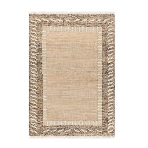 Ezri Border Natural Handwoven Wool & Jute Rug