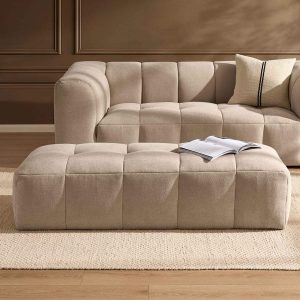 Manhattan Pouffe - Chenille Oatmeal