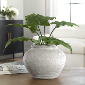 Floreana Round White Vase