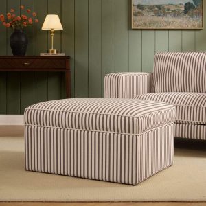 Soho Ottoman Storage Pouffe - Chocolate Stripe
