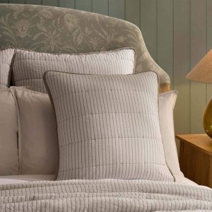 Albi Stripe Seersucker Cushion Cover - Natural/White