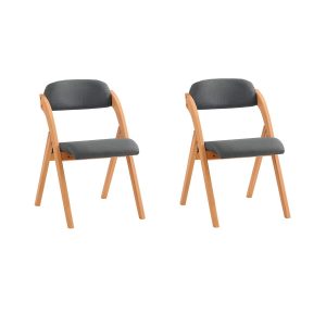 Pre-sale SoBuy FST92-SGx2 Dark Grey Folding Chairs Set of 2 – Ergonomic Backrest & Padded Seat, 120kg Load, No Assembly, W47.5 x D59 x H77cm
