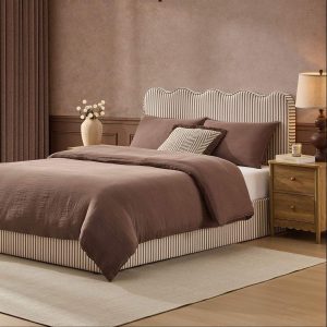 Wavy Ottoman Storage Bed - Chocolate Stripe
