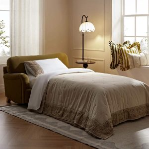 Daphnis Fudge Velvet Sofa Bed, Loveseat