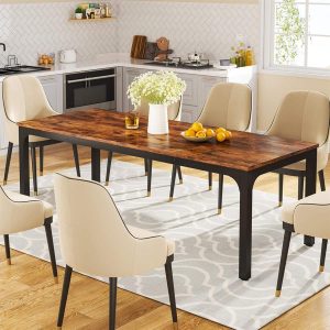 78.7" Rectangular Dining Table for 6–8 People, Long Kitchen Table