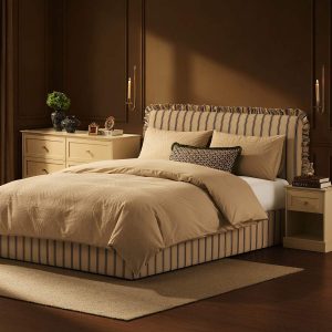 Riva Ottoman Storage Bed - Blue Stripe