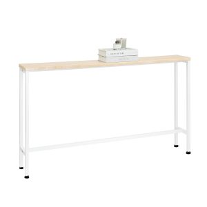 SoBuy FSB19-Z Slim Console Table for Hallway - Modern Sofa Table for Living Room & Entryway - Adjustable Feet, MDF Wood Effect, Metal Frame - W120 x D20 x H65cm, 50kg Capacity