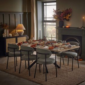Brooke Rectangle Extendable 6-8 Seater Dining Table - Wood/Black