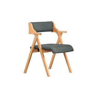 SoBuy FST98-SG Folding Wooden Chair with Padded Seat – Foldable Dining Chair, 150kg, Removable Cover, No Assembly, Dark Grey