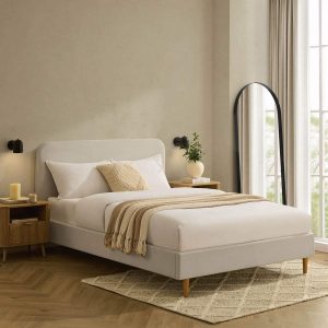 Ascot Henley Bed Frame - Cream Linen