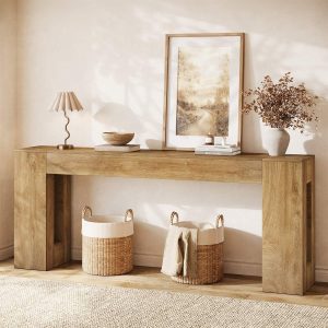 Tribesigns 78.74" Console Table, Modern Geometric Sofa Table for Entryway