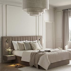 Tremezzo Oversized Ottoman Storage Bed, Taupe Velvet
