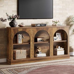 62.99“ Farmhouse TV Stand with Storage Cabinets, Media Console for Up to 65-Inch TV