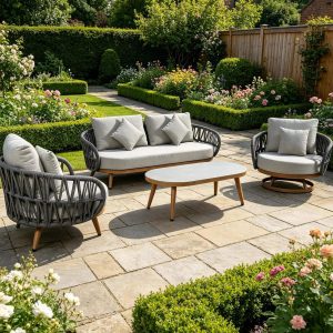 Luna Range Grey Rope Sofa Set | Premium Outdoor Lounge Furniture