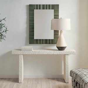 Hagan Indoor-Outdoor Console Table in Limestone